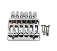 Oshhni Headless Guitar Bridge Replacement Part, Saddle Bridge, Tailpiece Accessory Made of Zinc Alloy with Screws And Tools for, DIY Guitar Builder, silver