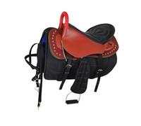 Oshhni Horse Saddle And Harness Set, Easy to Install, Comfortable And, with Anti-slip Pad, Equestrian Equipment, Large Red