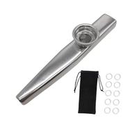 Oshhni Kids Kazoo,Kazoo Flute Diaphragms Mouthpiece Dustcover Musical Instrument for Beginner, Silver
