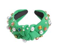 Oshhni Knotted Headband Jeweled Embellished Hairband for Women Girls, Light Green