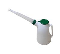Oshhni Large Capacity Oil Measuring Jug Universal Fluid Fuel Measuring Jug Strong Plastic Oil Measuring Container with Flexible Spout and Dustproof Lid for Motor Oil, Fluid Fuel