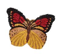 Oshhni Latch Hook Carpet Kit, Butterfly Shaped Rug Crochet Yarn Kit, DIY Embroidery Carpet Cushion Mat for Adult, Latch Hooking Rug Kit