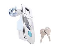 Oshhni Lock Compression Latch Flush Mount Trailer Spare Parts with Push Button Mechanism Zinc Alloy And Two Keys for, Chrome