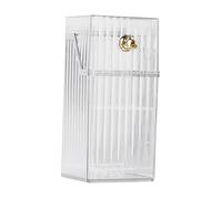 Oshhni Makeup Brush Holder, Cosmetic Tools Organizer, Makeup Brush Drying Rack and Lid for Bedroom, Desk, Lip Liners, Makeup Brushes, White