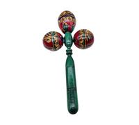 Oshhni Maraca Music Instrument Painted Wood Small Mid-Shaker Hand Percussion Instrument for Accompaniment to The Latin Concert Concert, Green