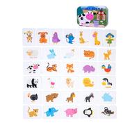 Oshhni Matching Puzzle Game, Matching Cards with Metal Storage Box, Multi-purpose Educational Toy for Preschool Children, Portable Educational Toy for, Farm Animal Puzzle