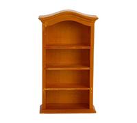 Oshhni Miniature Dollhouse Bookshelf, Sturdy, 4 Shelves, Dollhouse Decor for Miniature Landscapes, Four Shelves, Bookshelf, Toy, Mini, Yellow