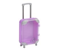 Oshhni Miniature Wheeled Mini Suitcase for Storing Cosmetics And False Eyelashes, Ideal As A Party Favor, for Fashion Dolls, Gift Box, Purple