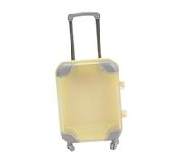 Oshhni Miniature Wheeled Mini Suitcase for Storing Cosmetics And False Eyelashes, Ideal As A Party Favor, for Fashion Dolls, Gift Box, Yellow