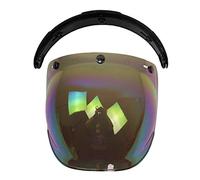 Oshhni Motorcycle Bubble Visor Open Face Bubble Visor Motorcycle Helmets Visor 3 Up Face PC Lens Protection Dustproof Suitable for, Colorful, 22.5 x 20cm