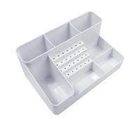 Oshhni Nail Art Tools Organizer 28 Holes Drill Holder Electric Manicure Accessory, Multifunctional Bits Storage Box, White
