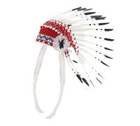 Oshhni Native American Indian Headdress Headpiece for Role Playing Show, White