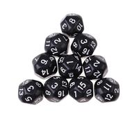 Oshhni Pack of 10 Opaque D16 Dice for RPG Adventures, Black