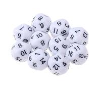 Oshhni Pack of 10 Opaque D16 Dice for RPG Adventures, White