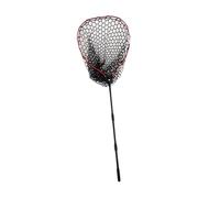 Oshhni Portable Fishing Net, Silicone Mesh Landing Net for Outdoor Saltwater Sports, Red