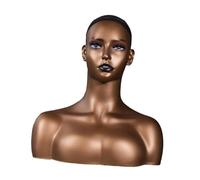 Oshhni Realistic Female Mannequin Head with Shoulder Multifunctional Professional Wig Holder Wig Head Stand for Displaying Scarf