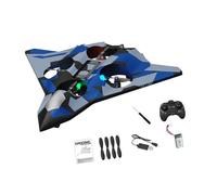 Oshhni Remote Control Airplane Fighter Model for Kids Boys Portable Easy to Fly 4 Channel with Light RC Glider EVA Aircraft, blue
