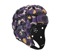Oshhni Rugby Helmet, Sports Cap, Scrum Cap, Anti-collision, Comfortable, Children's Size, Rugby Head Protector for Football Training, Purple Yellow