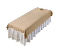 Oshhni Salon Couch Sheet Protector Beauty Bed Cover with Face Hole for Hotel Home Adults SPA, Khaki