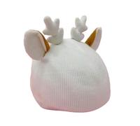 Oshhni Snow Ski Helmet Cover Beanie Warm Protective Skiing Helmet Covers Cute Knitted Cap Ski Helmet Decor, White Elk