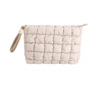 Oshhni Travel Makeup Bag Trendy Cosmetic Case for Eye Shadow Makeup Brush Lotion, Khaki