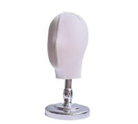 Oshhni Wigs Head Stand Wigs Holder Wig Holder Versatile Gifts Hat Stand Mannequin Head for Retail Cosmetology Hair Braiding, beige, silvery short base