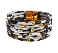 Oshhni Women Leopard Bracelet, Bangle, Outfits Accessories Multi Layered, Leopard White
