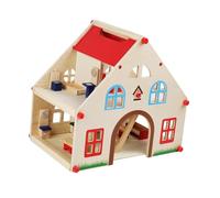 Oshhni Wooden Dollhouse, Miniature House, 2-storey, DIY Dollhouse, Toy, Role Play for Children, Girls From 3 Years