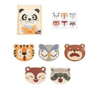 Oshhni Wooden Puzzles for Kids, Portable Educational Mix And Match Animal Puzzles for Kids Ages 3+