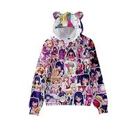 Oshi no Ko Cat Ears Hoodie Hoshino Ai Sweatshirt Oversized Pocket Hoshino Ruby Pullover Hoshino Aquamarine 3D Printed Hoodie