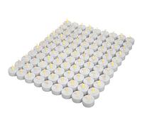 OSHINE 100Pack Battery Tea Lights- Realistic and Bright Flickering Battery Operated Flameless LED Tea Light Battery Powered 200+Hours(Warm Yellow)