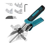 O'Shine Expert Ratchet Mitre Shears Set with 4 Interchangeable Anvils, Multi Angle Miter Shears for Gasket & Moulding, Heavy Duty Quarter Round & Trunking Cutting Tool, Extra Blade Included