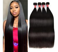 Oshiney Bundles Straight Hair 10A Human Hair 20" 22" 24" 26" 100% Unprocessed Brazilian Virgin Human Hair Weave Straight 4 Packs