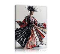 OSHIONARTE Avant-Garde Portrait Canvas Wall Art Boho Striking Editorial Style Fashion Model Poster Print Artwork for Living Room Bedroom 38x50cm Innerframe