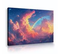 OSHIONARTE Clouds Canvas Wall Art Rainbow Natural Landscape Clouds Sky Fantasy Canvas Prints Wall Art Aesthetic Decor for Living Room 45x68cm Innerframe