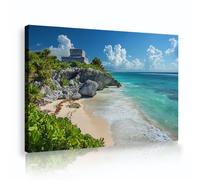 OSHIONARTE Coastal Seascape Framed Canvas Wall Art Modern Beach Wall Decor Natural Ocean Artwork for Living Room Bedroom Home Decor 70x100cm Innerframe