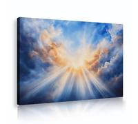 OSHIONARTE Sunrise Canvas Wall Art Vibrant Sunrise Landscape with Cloud Layers Print Aesthetic Wall Art for Bathroom Home Office Decor 75x110cm Innerframe