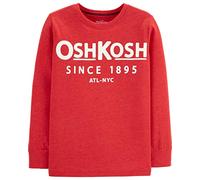 OSHKOSH B'GOSH Boys' Long Sleeve Logo Tee T-Shirt, Red Alert, 3 Years
