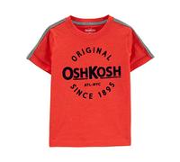 OSHKOSH B'GOSH Boys' Short Sleeve Logo Tee T-Shirt, Reddington/Grey/Ivory, 5 Years