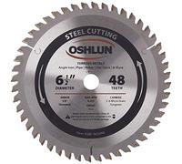 Oshlun SBF-065048 6-1/2-Inch 48 Tooth TCG Saw Blade with 5/8-Inch Arbor (Diamond Knockout) for Mild Steel and Ferrous Metals