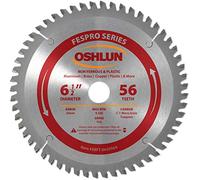Oshlun SBFT-065056A 6-1/2" 56 Tooth FesPro Non Ferrous Tcg Saw Blade with 20mm Arbor For Dewalt DWS520 & Makita SP6000