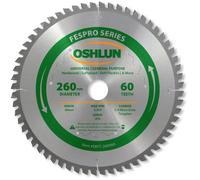 Oshlun SBFT-260060 260mm 60 Tooth FesPro General Purpose ATB Saw Blade with 30mm Arbor for Festool Kapex KS 120
