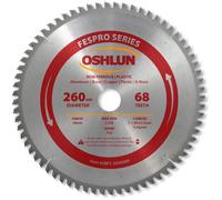 Oshlun SBFT-260068A 260mm 68 Tooth FesPro Non Ferrous TCG Saw Blade with 30mm Arbor for Festool Kapex KS 120