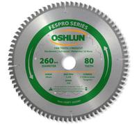 Oshlun SBFT-260080 260mm 80 Tooth FesPro Crosscut ATB Saw Blade with 30mm Arbor for Festool Kapex KS 120