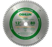 Oshlun SBW-120080 12-Inch 80 Tooth ATB Finishing Saw Blade with 1-Inch Arbor