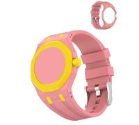 Oshmirian for Swatch Royal Pop Watch Silicone Sport Band - Durable Outdoor Strap,Soft Breathable Wristband Replacement for Fitness,Hiking,Running,Everyday Wear(Pink+Yellow,at Three O'Clock)
