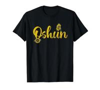 Oshun Sunflower Goddess Yoruba Spiritual Floral Script Value Graphic T-Shirt, Men, Black, L