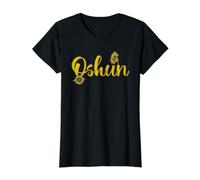 Oshun Sunflower Goddess Yoruba Spiritual Floral Script Value Graphic T-Shirt, Women, Black, M