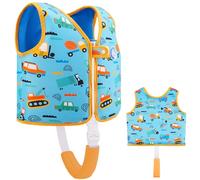 OSHYLE Children's Girls Boys Swimming Vest for Toddlers with Adjustable Safety Straps Age 1-9 (E-Vehicles, M(3-6))