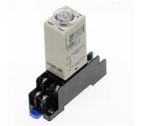OSHZIKJII Power-on Delay Rotary Knob 1S/5S/10S/30S/60S/3M/5M/10M/30M Timer Relay AC/DC 24V H3Y-2 With Base Socket PYF08A(Voltage DC 24V,0-10 Minute)